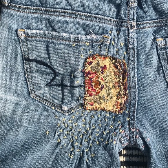 AE Mended&Patched Low Rise jeans sz2 - Picture 8 of 11